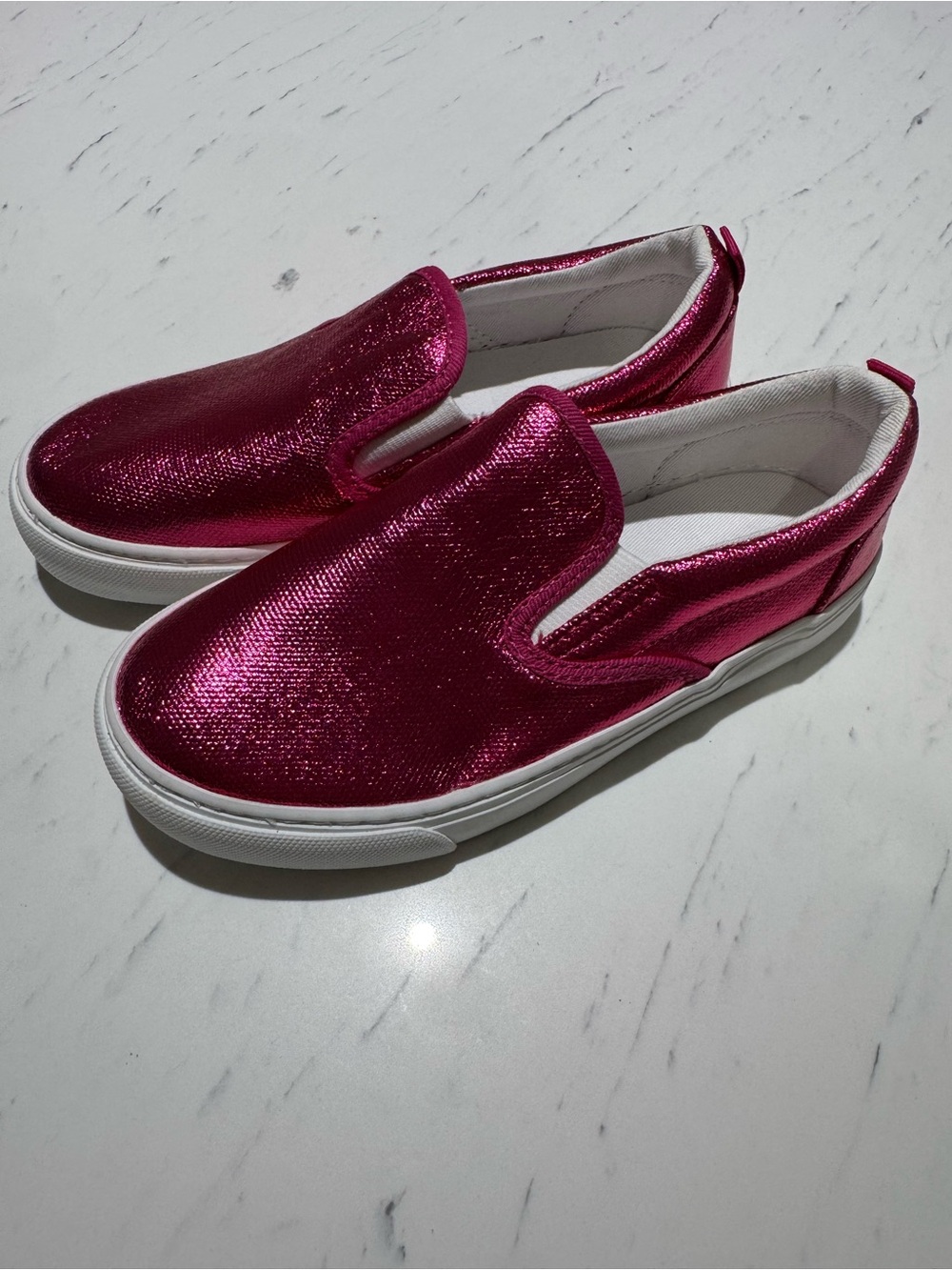 Old Navy Slip-On Sparkle Sneakers - Pink Little Girls Size 12 NWOT